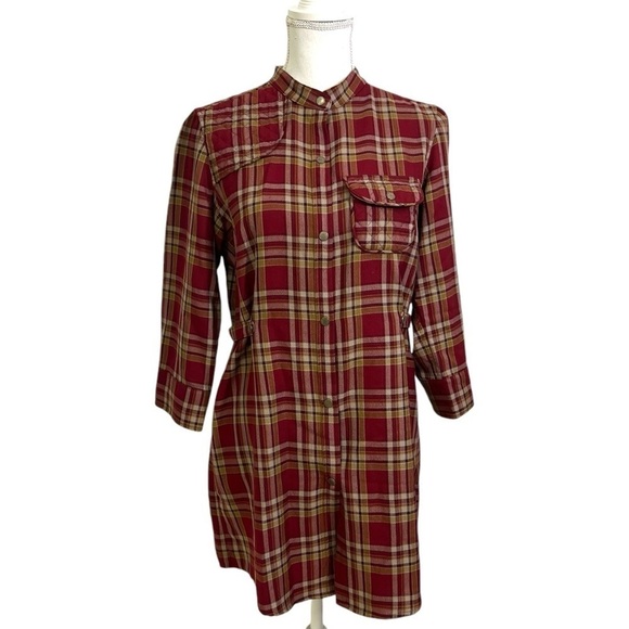 Pendleton Anthropologie Dresses & Skirts - Pendleton Portland Collection Women’s Large Red Plaid Wool Plaid Tunic Dress